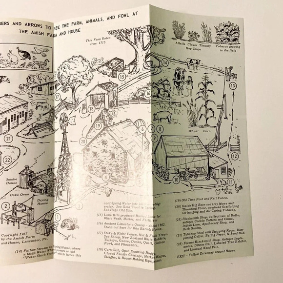 Vintage 1967 The Amish Farm and House Pennsylvania Travel Brochure Souvenir - Picture 5 of 10